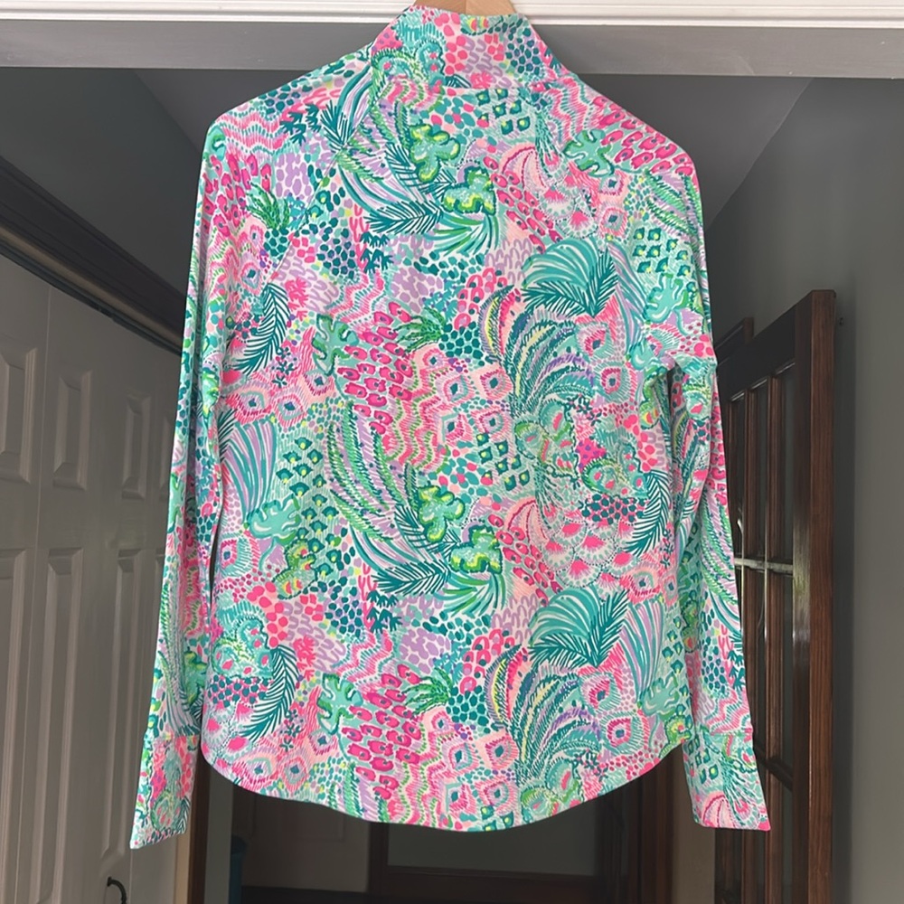 Lilly Pulitzer Colorful Long Sleeves 1/2 Zip Pullover Jacket Top Sweatshirt Sz S - Picture 4 of 5